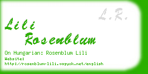 lili rosenblum business card